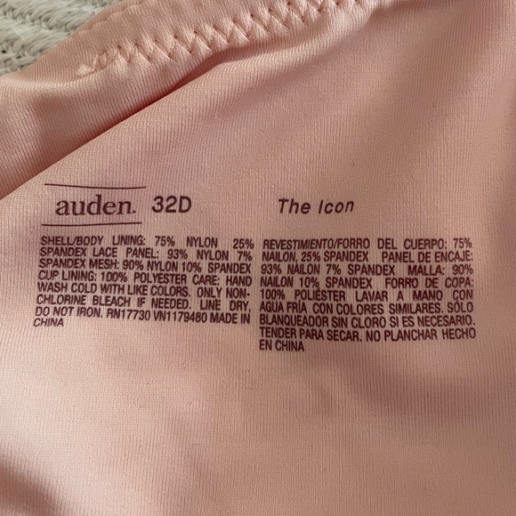NEW Auden The Icon Full Coverage Lightly Lined Bra With Lace 32D Casual Pink - Picture 7 of 7